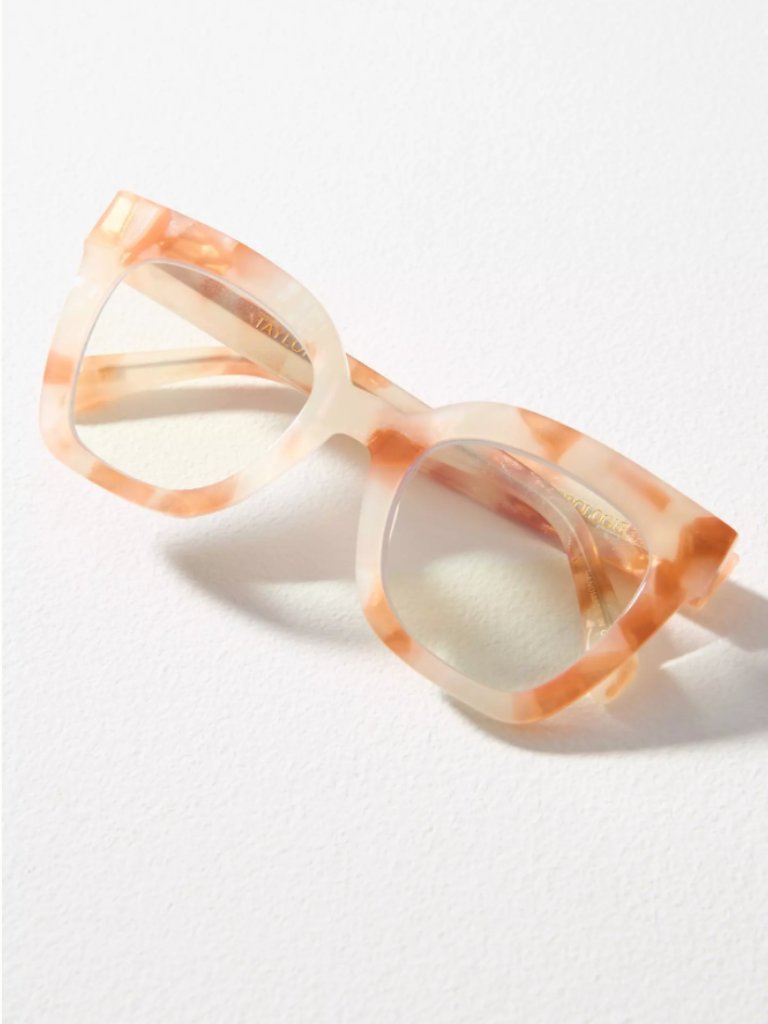 Anthro I Peach Tortoiseshell Cat-Eye Frame Taylor Reader Glasses By I-Sea